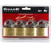 Wholesale - 4pk 1-1/2" SOLID BRASS PADLOCK C/P 24, UPC: 075877624406